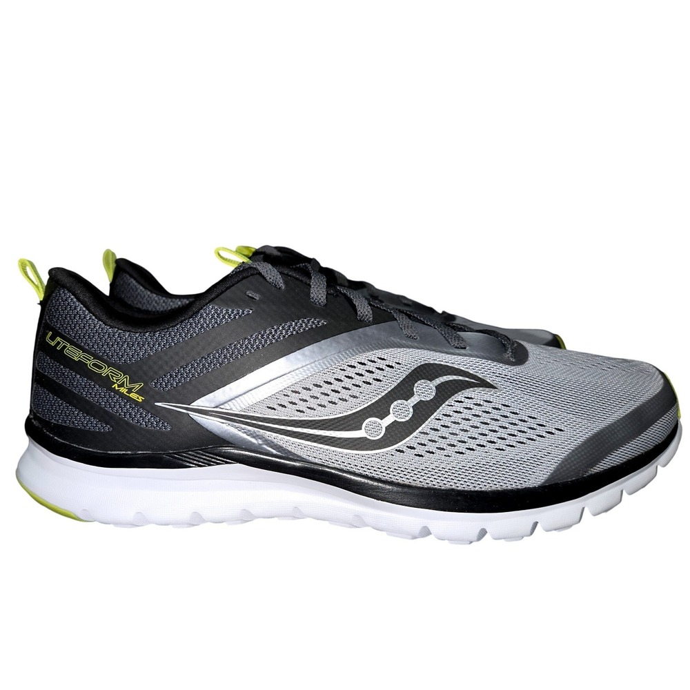 Saucony Liteform Miles Mens Running Shoes Gray Black Citron S40007-2 Size 11.5 - Picture 6 of 11